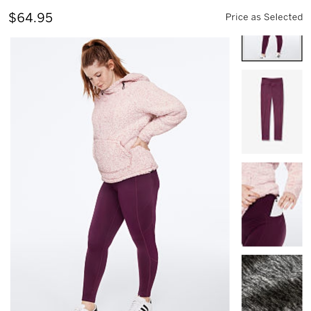 Pink super fleece cozy ultimate sports leggings